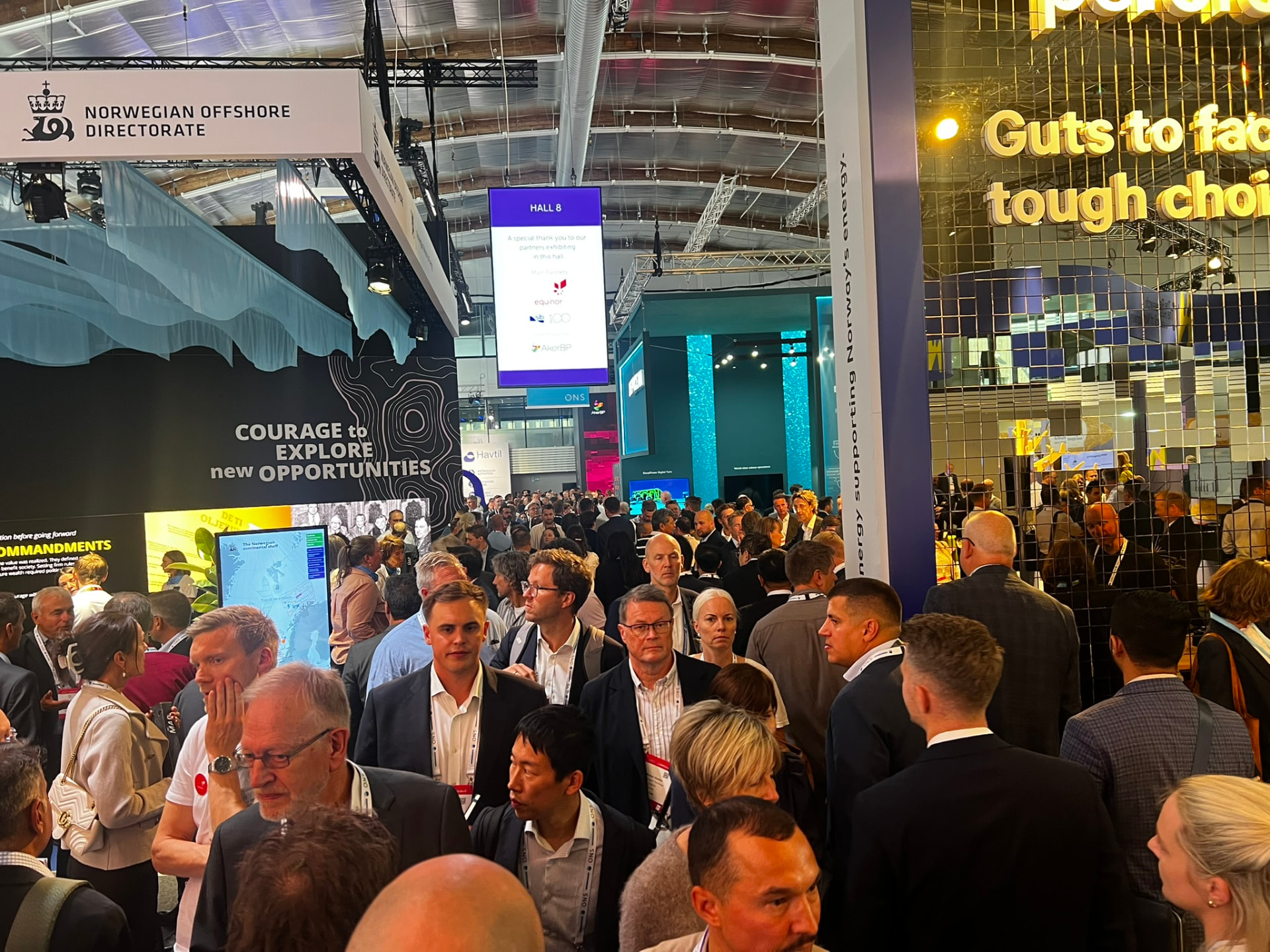 A crowded exhibition hall at ONS 2026 in Stavanger